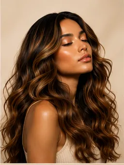 Model with smooth, balanced hair