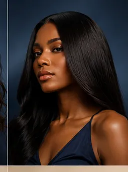Model with a smooth, silk-finished blowout
