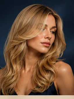 Model with softly styled hair