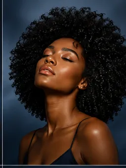 Close portrait of a model with clarified, healthy hair