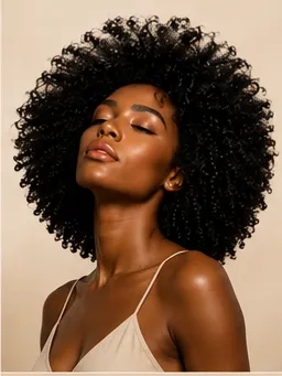 Model with freshly cleansed, glossy hair