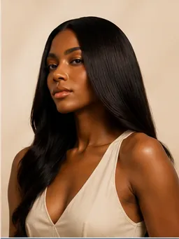 Model with dense, healthy-looking hair