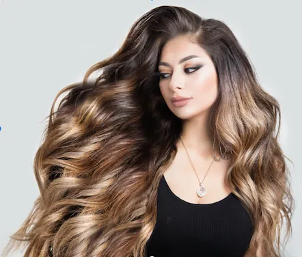 Model with long, luminous, well-conditioned hair