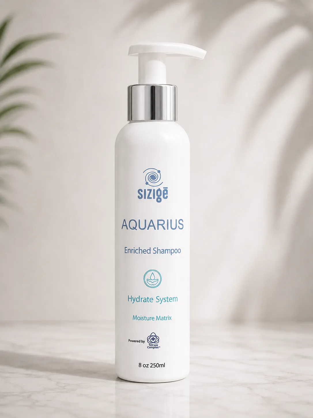 Sizige Aquarius Enriched Shampoo pump bottle
