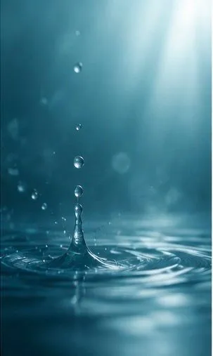 A water droplet rippling across a still surface